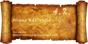 Alexy Károly névjegykártya