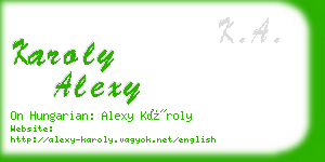 karoly alexy business card